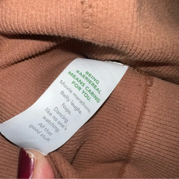 Aerie Tank Top Brown Ribbed Racerback with Decorative Rings Size XS - Picture 4 of 8